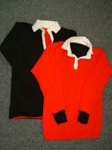 Reversible rugby jersey- red/black